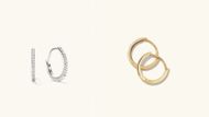Pavé Diamond Huggie Hoops (Image via Mejuri)
